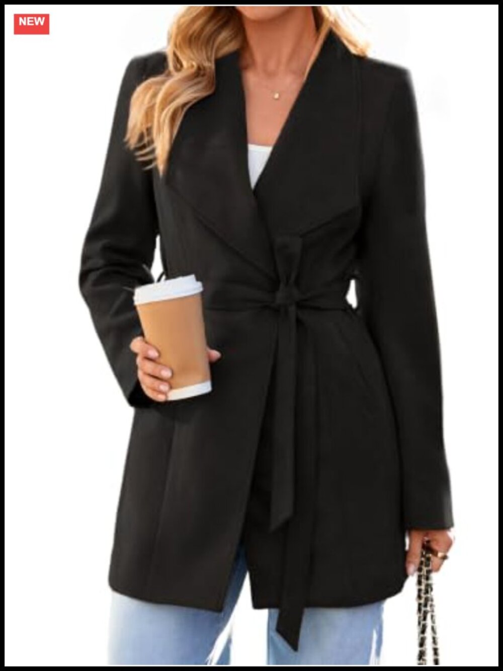 Faux Suede Trench Coat Belted Tie Waist Open Front Fall Outerwear